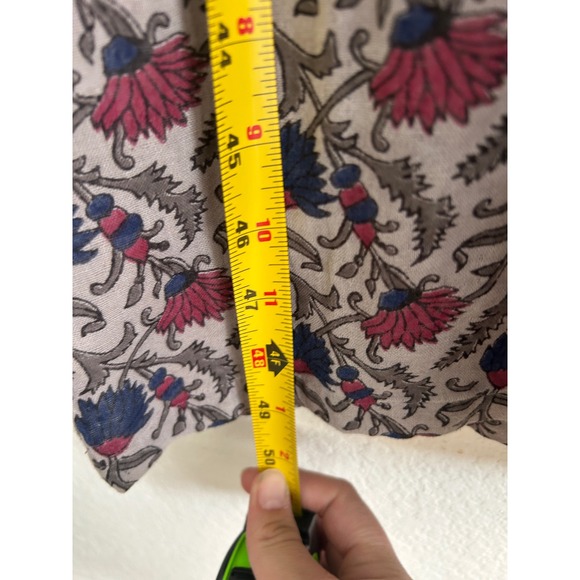 Natural Life Floral Overall Cotton Midi Dress Button Front Waist Cotton M Modest - Picture 9 of 15